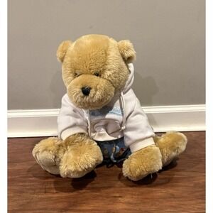 Vintage Y2K Aeropostale Teddy Bear White Hoodie Monkey Pants Blue Plush Stuffy